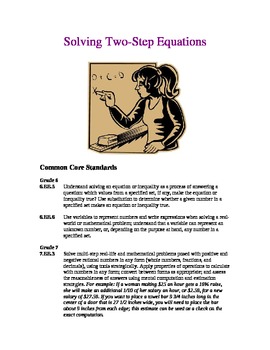 Preview of Solving Two-Step Equations (Two Lesson Plans)