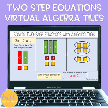 Preview of Solving Two Step Equations Virtual Algebra Tiles Hands On Activity 7th Grade