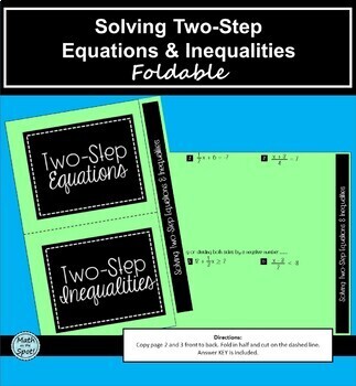Preview of Solving Two-Step Equations and Inequalities Foldable