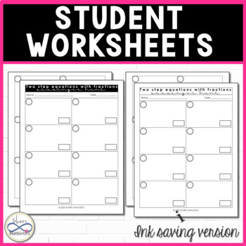 Solving Two Step Equations with Fractions Scavenger Hunt Activity