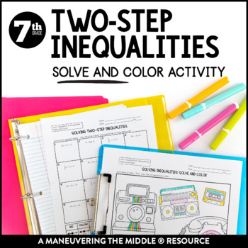Preview of Solving Two-Step Inequalities Coloring Activity