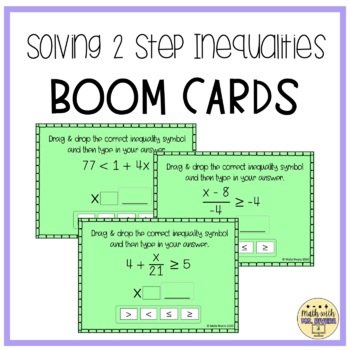 Preview of Solving Two-Step Inequalities BOOM Cards