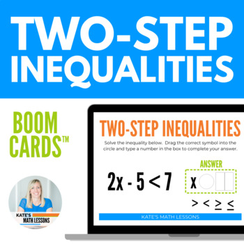 Preview of Solving Two Step Inequalities Boom Cards™ Digital Activity