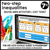 Solving Two Step Inequalities Digital Math Activity | Goog