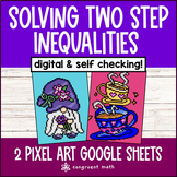 Solving Two Step Inequalities Digital Pixel Art | 2 Differ