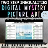 Solving Two Step Inequalities Digital Puzzle Pixel Art 7th Grade