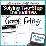 Solving Two Step Inequalities Google Forms Homework Assignment