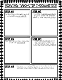Solving Two-Step Inequalities Graphic Organizer