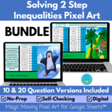 Solving Two Step Inequalities Math Pixel Art BUNDLE