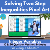 Solving Two Step Inequalities Math Pixel Art | Positive an