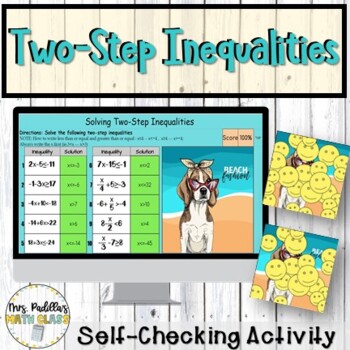 Preview of Solving Two Step Inequalities Mystery Picture Activity 