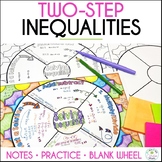 Solving Two-Step Inequalities Guided Notes Doodle Math Wheel