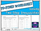 Solving Two-Step Inequalities Partner Worksheet