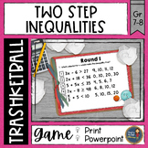 Solving Two Step Inequalities Trashketball Math Game