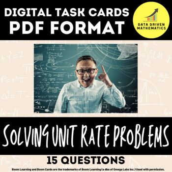 Preview of Solving Unit Rate Problems Digital Task Cards - PDF Format (for TPT Digital)