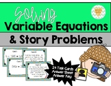 Solving Variable Equations & Story Problems - Task Cards Set 4