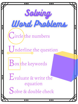 Preview of Solving Word Problems (CUBES)