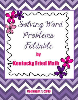 Preview of Solving Word Problems Foldable for Interactive Notebook Middle School & HS Math