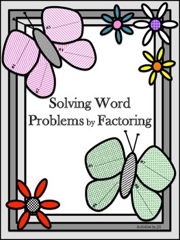 Preview of Solving Word Problems by Factoring (Distance Learning)