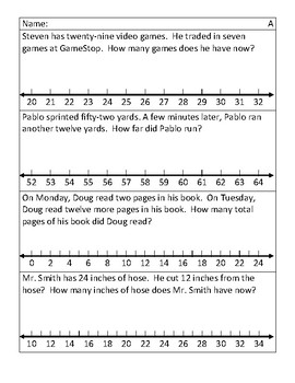 number line problem solving year 3