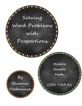 Preview of Solving Word Problems with Proportions