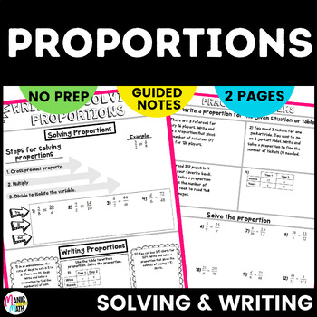 Preview of Solving & Writing Proportions Sketch Notes & Practice