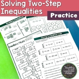 Solving, Writing, and Graphing Two-Step Inequalities Pract