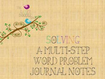 Preview of Solving a Multi-Step Word Problem Journal Notes