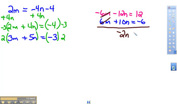 Preview of Solving a System of Equations using Elimination