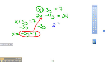 Preview of Solving a System of Linear Equations by Substitution