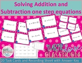 Solving addition and subtraction one step equations task c