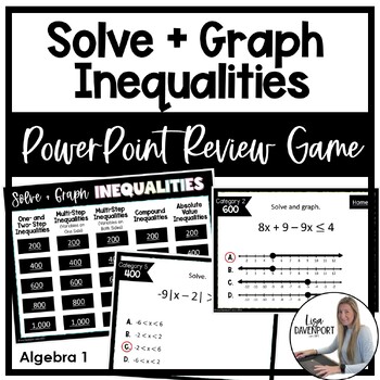 Preview of Solve and Graph Inequalities - Algebra 1 Review Game