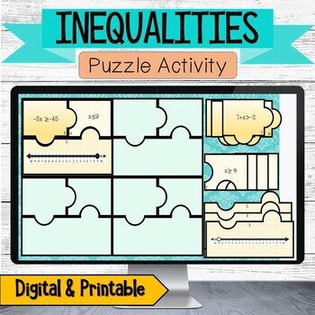 Preview of Solving and Graphing Inequalities Matching Digital Activity | Distance learning