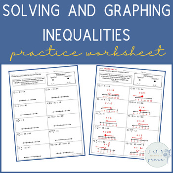 Preview of Solving and Graphing Inequalities - Practice Worksheet