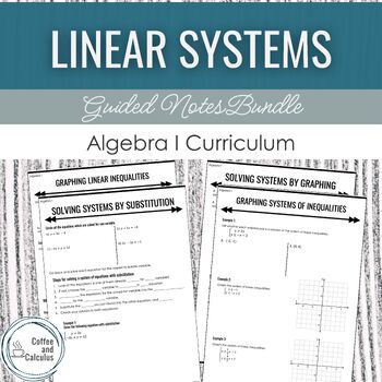 Preview of Solving and Graphing Linear Systems Algebra No Prep Guided Lesson Notes Bundle