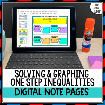 Preview of Solving and Graphing One Step Inequalities Digital Note Pages 