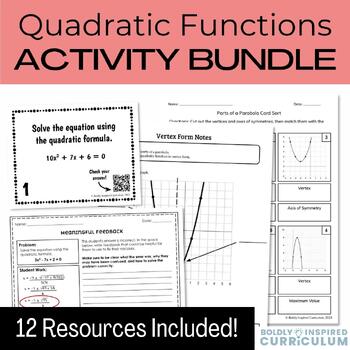 Preview of Solving and Graphing Quadratics Activity Bundle for Algebra 2