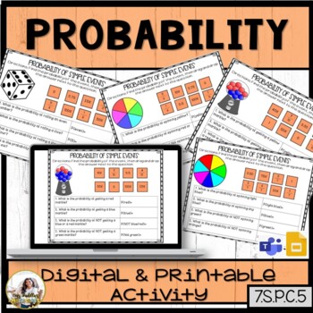 Preview of Probability of Simple Events Digital Matching Activity | Distance Learning