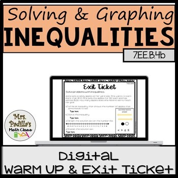 Preview of Solving and Graphing Two-step Inequalities Digital Warm up & Exit Ticket