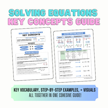 Preview of Solving and Writing Equations Key Concepts Guide