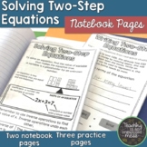 Solving and Writing Two-Step Equations Guided Notes and Pr