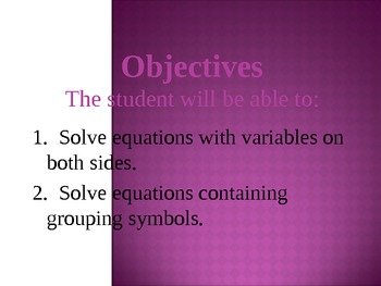 Preview of Solving different equations