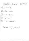 Solving equations Weekly practice