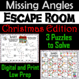 Solving for Missing Angles Game: Geometry Escape Room Chri
