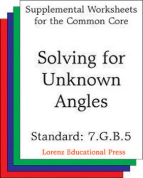 Preview of Solving for Unknown Angles (CCSS 7.G.B.5)