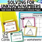 Solving for Unknown Numbers Third Grade Task Cards 3OA4