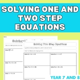 Solving One and Two Step Equations | Algebraic Linear Equa