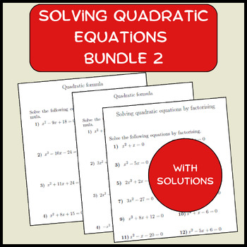 Preview of Solving quadratic equations Bundle 2