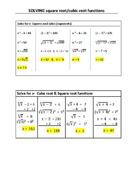 Preview of Solving square and cubic equations