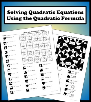 Solving with the Quadratic Formula Color Worksheet
